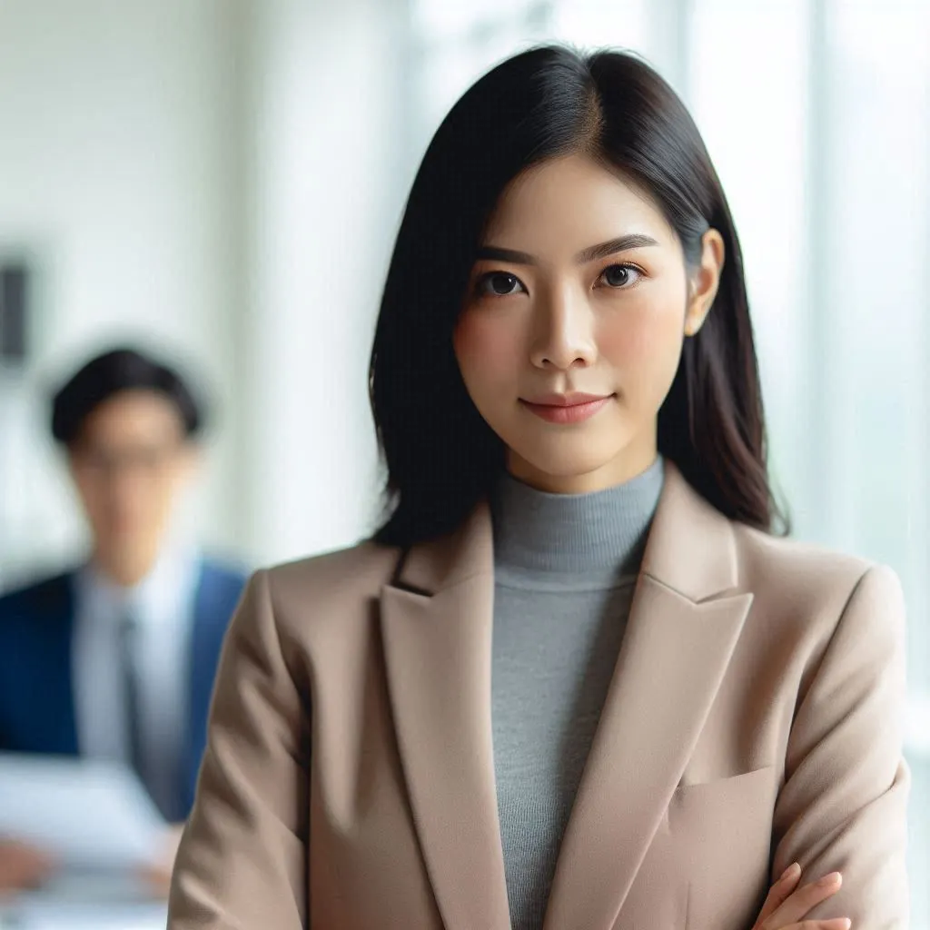 Candidate speaking calmly and confidently