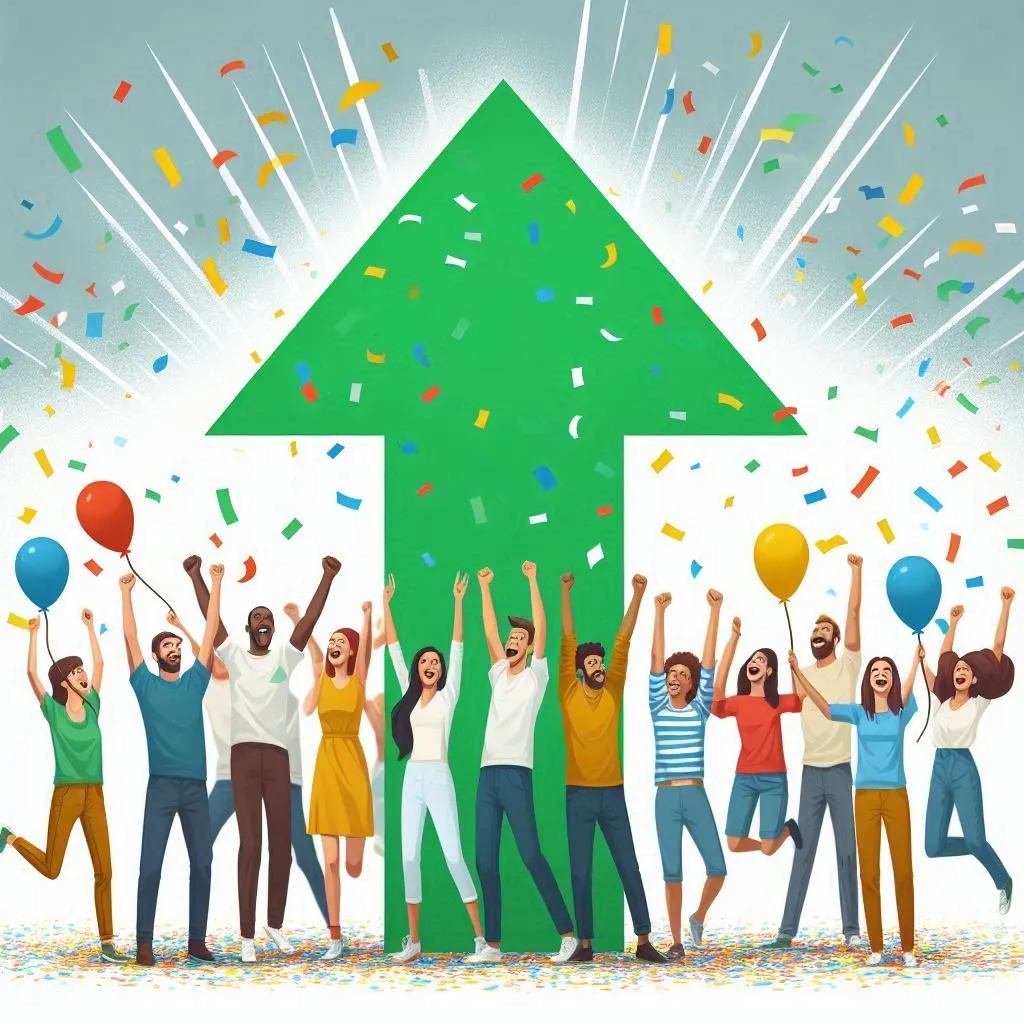 Person presenting a professional achievement with graphs and visual results