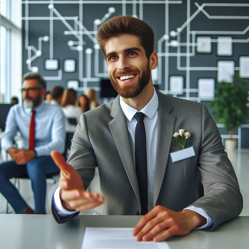 Persona expresando entusiasmo por unirse a una empresa dinámica durante una entrevista