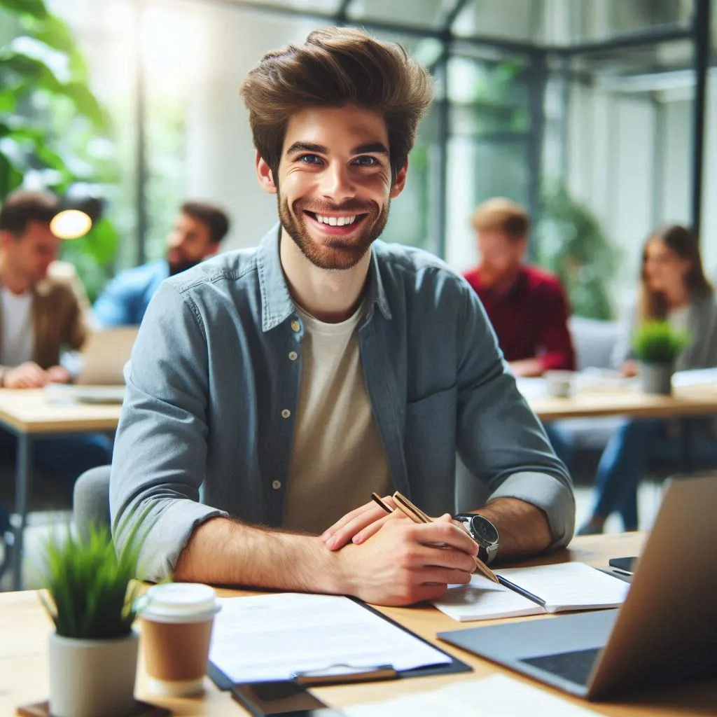Neolaureato soddisfatto dopo aver ricevuto la prima offerta di lavoro